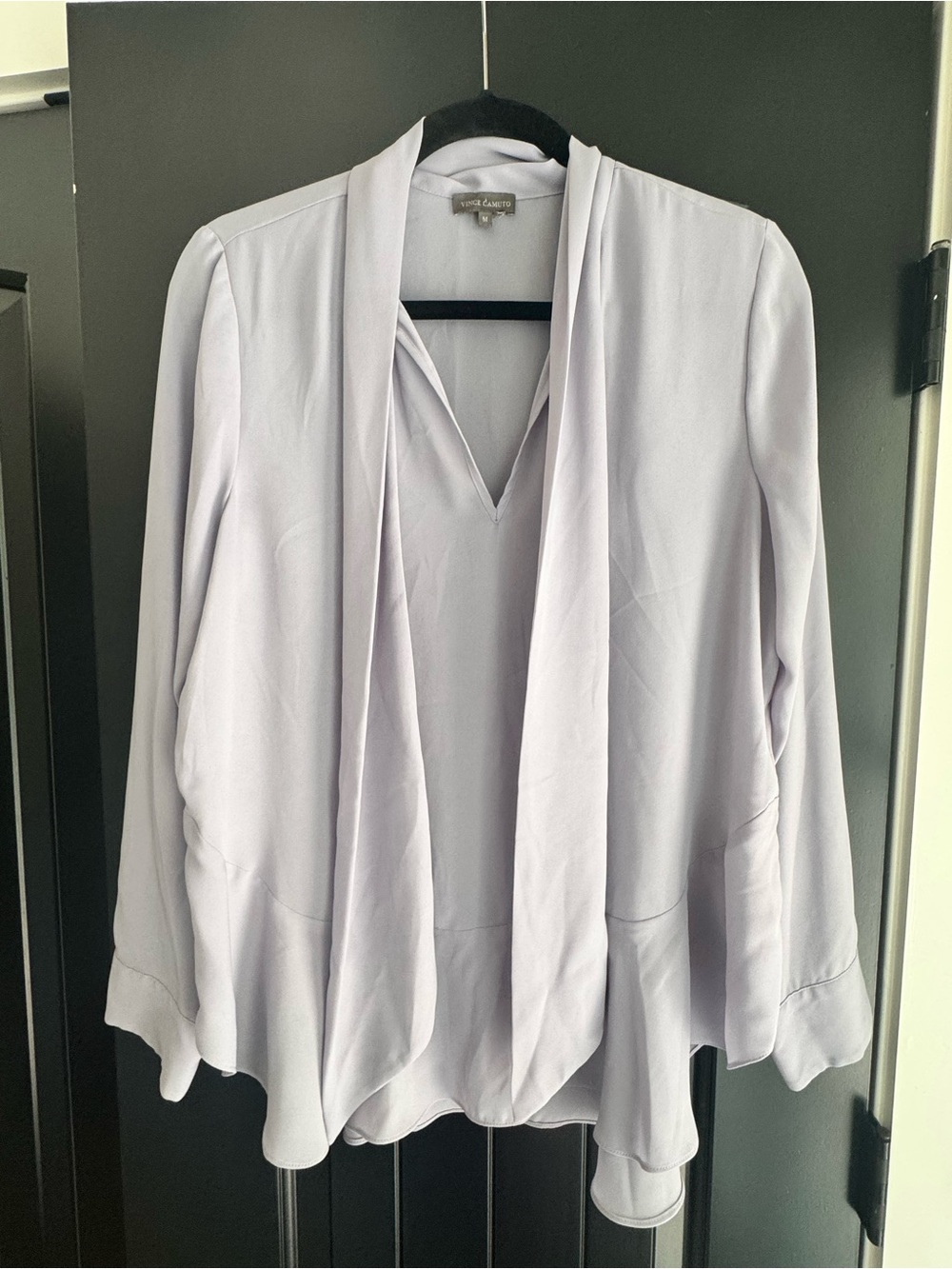 Vince Camuto Lilac Open-Front Draped Tunic